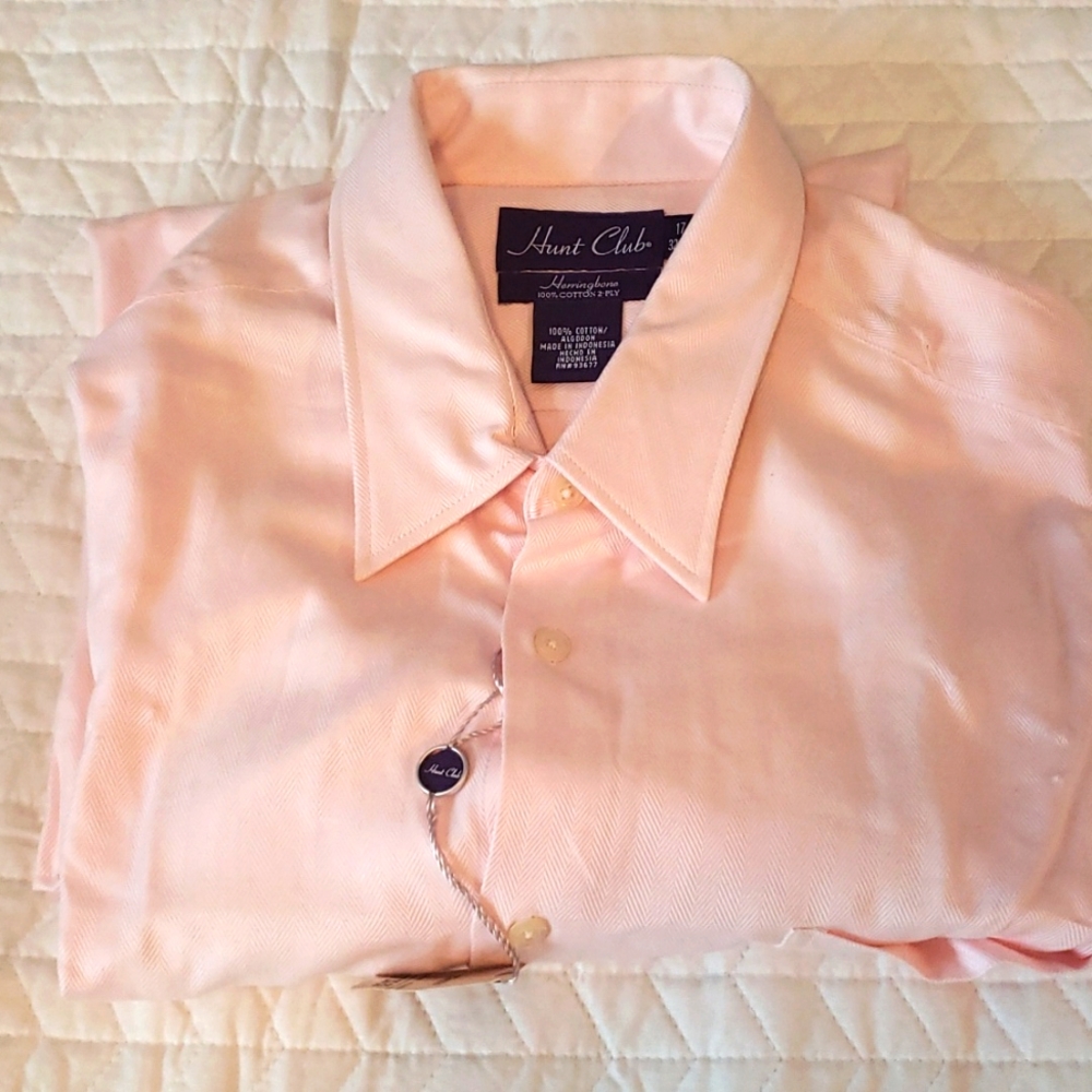 NWOT Men's Hunt Club Herringbone Dress Shirt